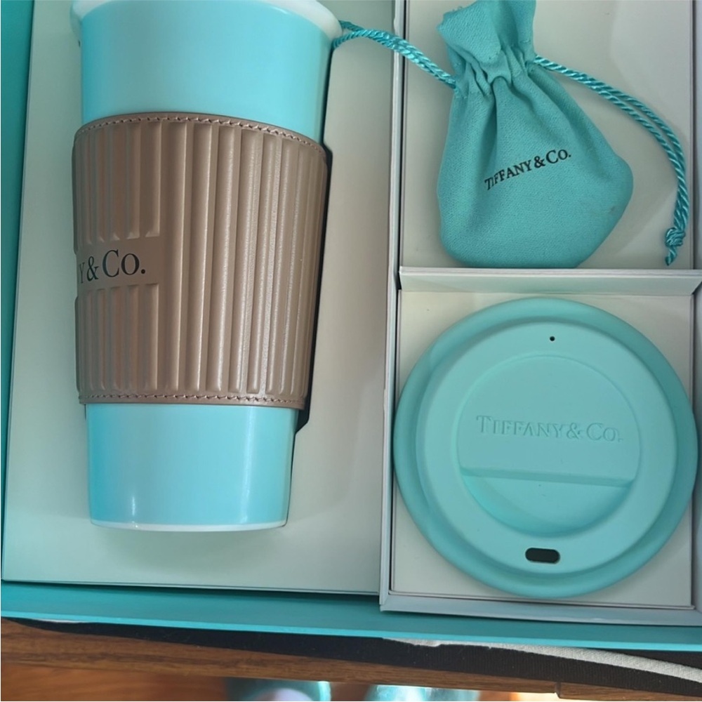 Tiffany & Co. Blue and Brown Travel Cup Set - Picture 8 of 9